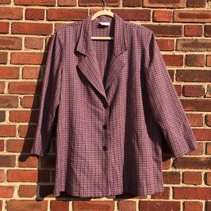 *SOLD* PREPPY PURPLE PLAID BLAZER COAT